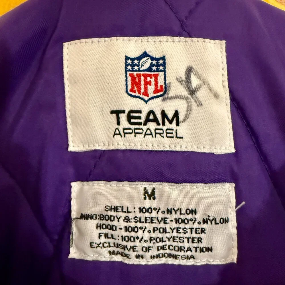 Vintage Minnesota Vikings NFL Team Jacket — Purple/Gold Full Zip — Men’s Medium - Picture 5 of 11